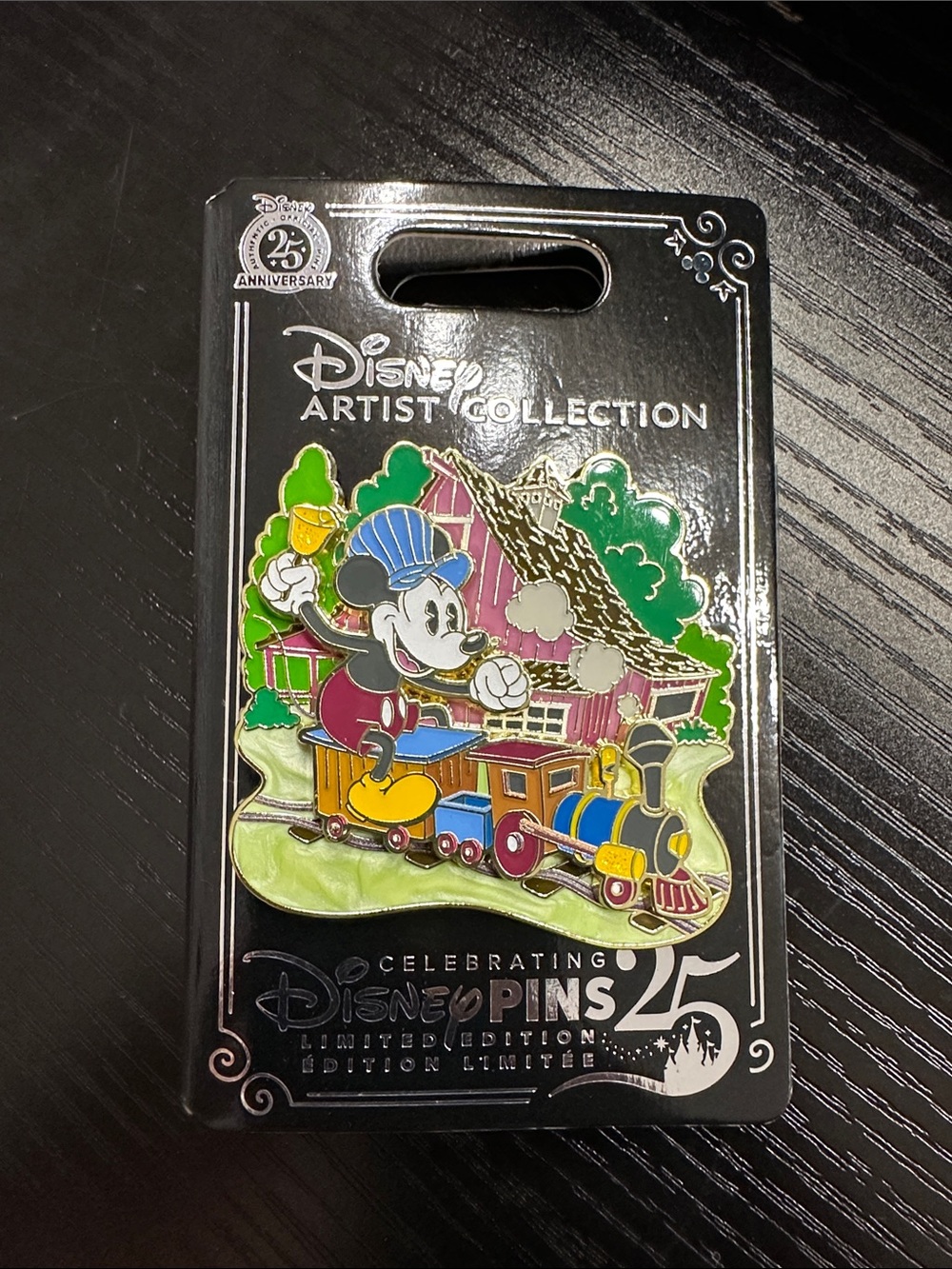 Disney Mickey Mouse Train Enamel Pin - Red, Blue, Yellow, Green